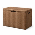 Cassapanca da Esterno in Rattan Sintetico con Telaio in Acciaio Marrone