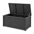 Baule contenitore in rattan sintetico nero con telaio in acciaio