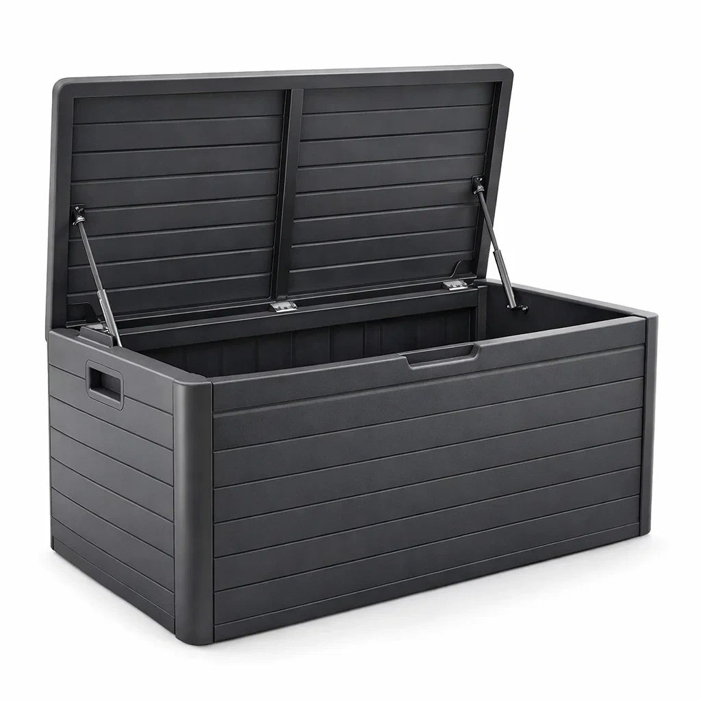 Baule da Esterno in Plastica 117 x 45 x 57 cm Nero