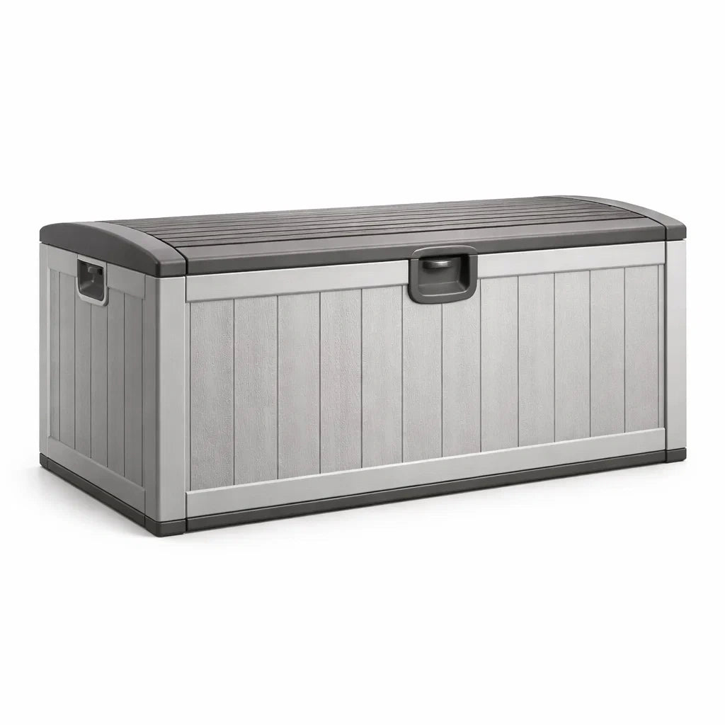 Baule da Giardino in Polipropilene 140 cm x 60 cm x 55 cm Grigio/Nero