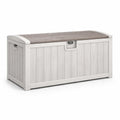 Baule contenitore in plastica grigio chiaro e marrone per esterno 145x70x60 cm