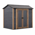 Capanno da Giardino in Polipropilene Grigio e Marrone 182x256x243 cm