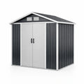 Capanno da Giardino in Acciaio Zincato 213x130x185 cm Grigio