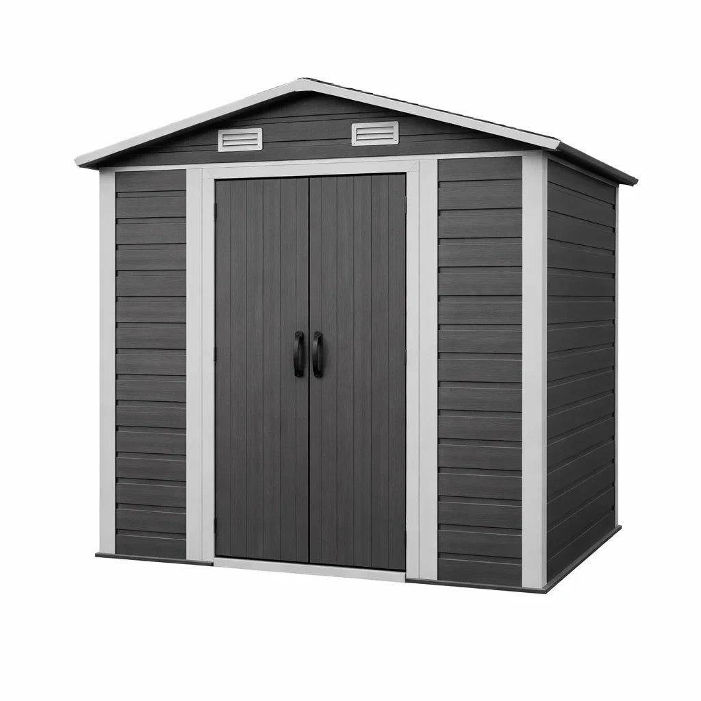 Capanno da Giardino in Plastica Grigio 200x130x220cm
