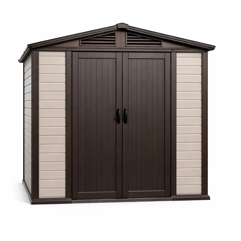 Capanno da Giardino in Polipropilene con Doppia Porta 185x152x226 cm
