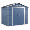 Capanno da Giardino in Metallo Blu 213x127x185 cm