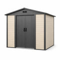 Capanno da Giardino in Resina Grigio e Beige 200x130x192 cm