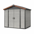 Capanno da Giardino in Polipropilene Grigio con Struttura in Acciaio 185x152x226 cm