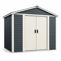 Capanno da Giardino in Resina 210x200x215 cm Grigio Antracite/Grigio Chiaro