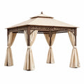 Gazebo da Esterno in Acciaio e Poliestere Beige 300x300x270 cm