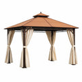 Gazebo quadrato in acciaio con tenda in poliestere 3x3m