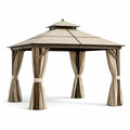 Gazebo da Giardino con Tetti in Poliestere e Struttura in Legno
