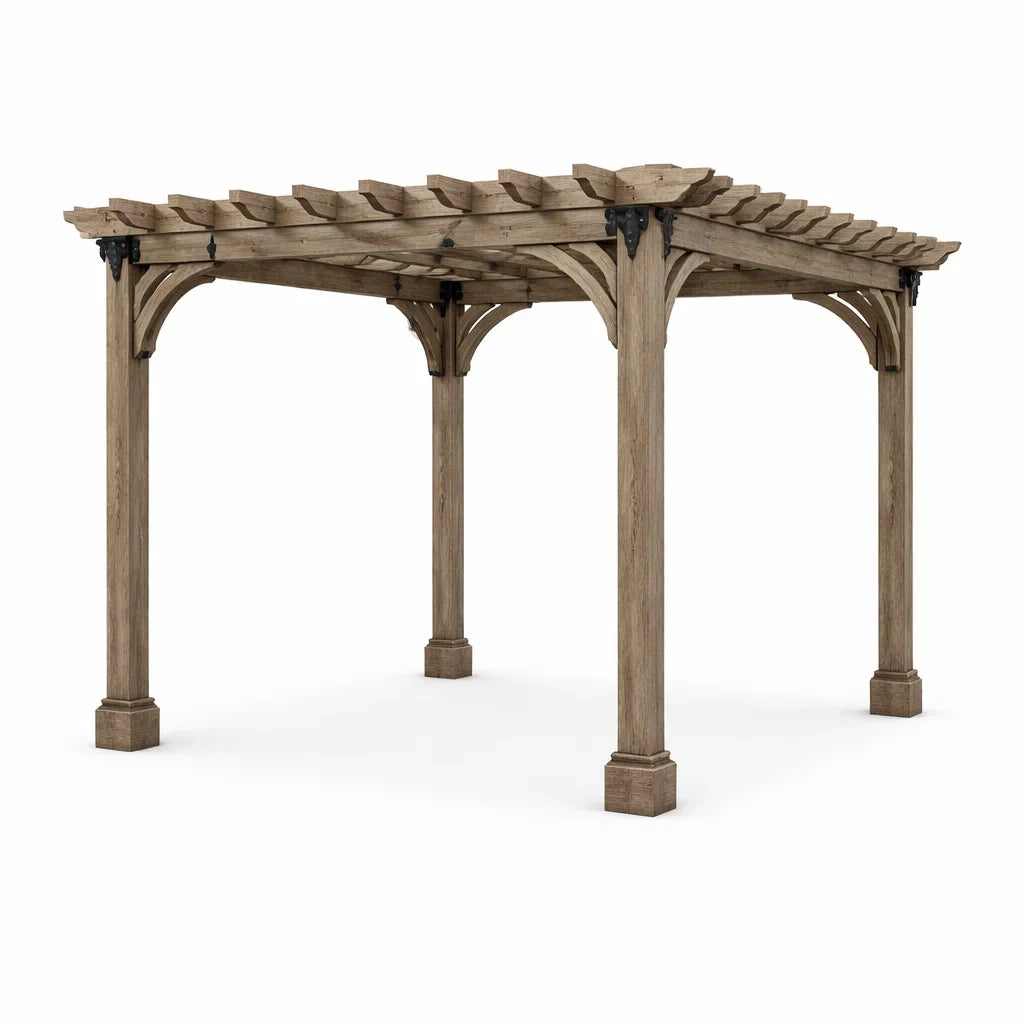 Pergola da Giardino in Legno Marrone 3x3m