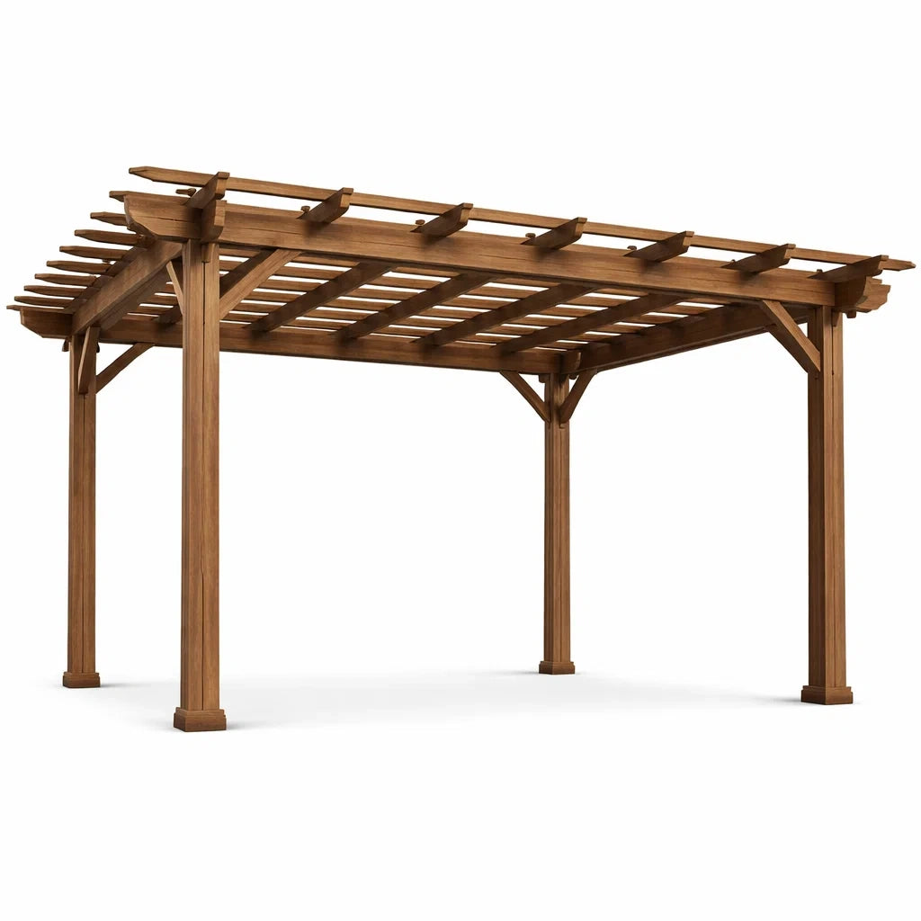Pergola in Legno Massiccio Marrone 400x300x220 cm