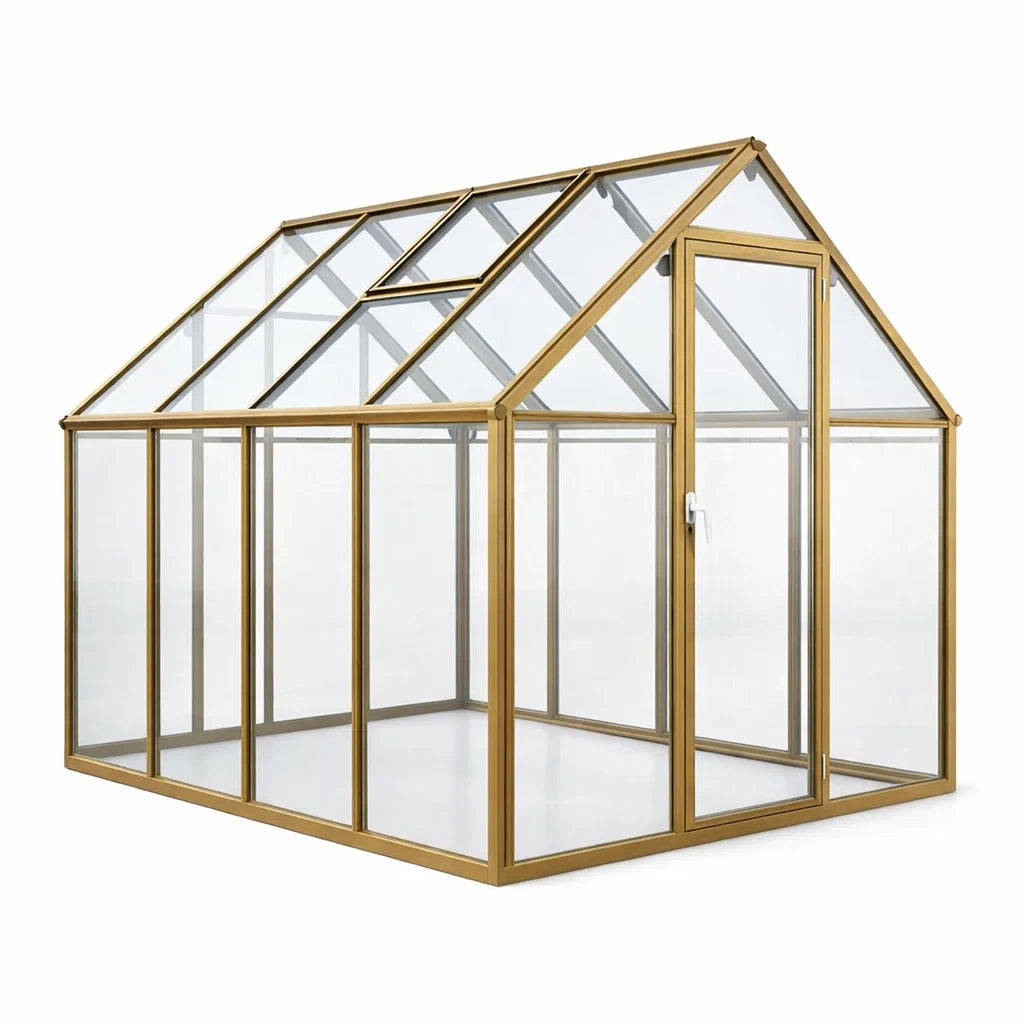 Serra in metallo e vetro temperato oro 250x190x195 cm