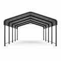 Tettoia in metallo nero per esterni 600x300x250 cm