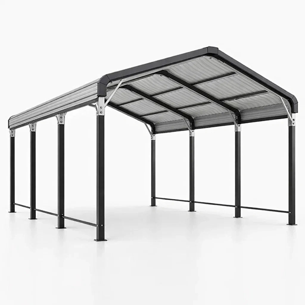 Tettoia in Metallo Grigio per Esterno 600x300x260 cm
