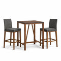Set Tavolo da Bar con 2 Sedie in Legno di Teak e Rattan Sintetico