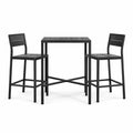 Set da bistrot in metallo nero con tavolo e 2 sedie