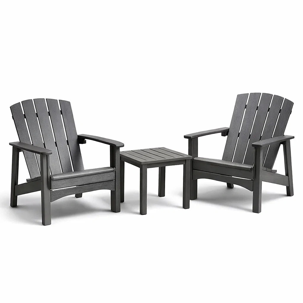 Set Mobili da Giardino 3 Pezzi in Plastica Composita Nera