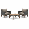 Set da Esterno in Rattan Sintetico con Cuscini, 3 Pezzi