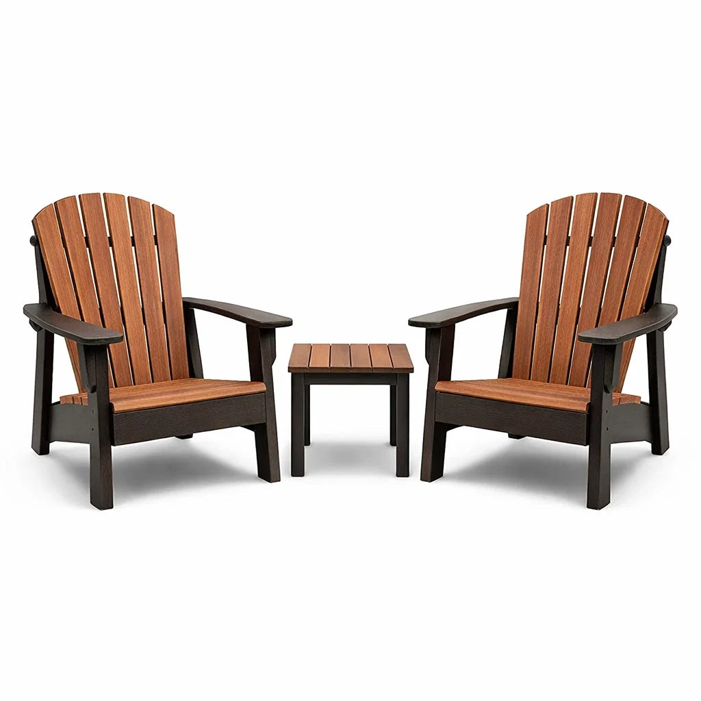 Set di Sedie e Tavolino Adirondack in Legno Composito