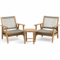 Set Giardino in Teak con Poltrone e Tavolino Rotondo