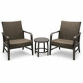 Set Giardino 3 Pezzi in Rattan con Struttura in Alluminio