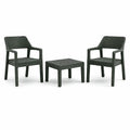 Set da Giardino in Polyrattan Nero con Due Sedie e Tavolino